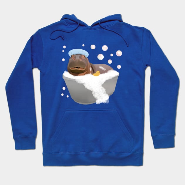 Cute Baby Hippo Bathtime Hoodie by Suneldesigns